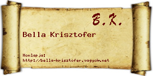 Bella Krisztofer névjegykártya
